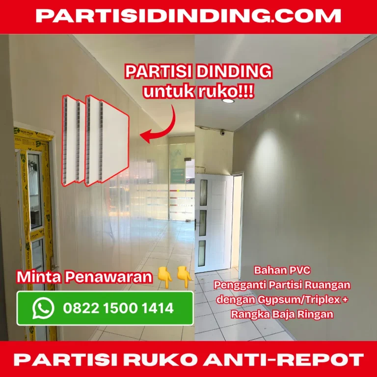 Partisi PVC untuk sekat ruangan di ruko